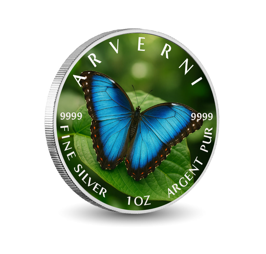 Pièce de monnaie de 1 oz en argent coloré « Ailes de pureté »