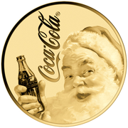Coca-Cola Santa 999 Fine Gold 1/1000 oz Coin in Card