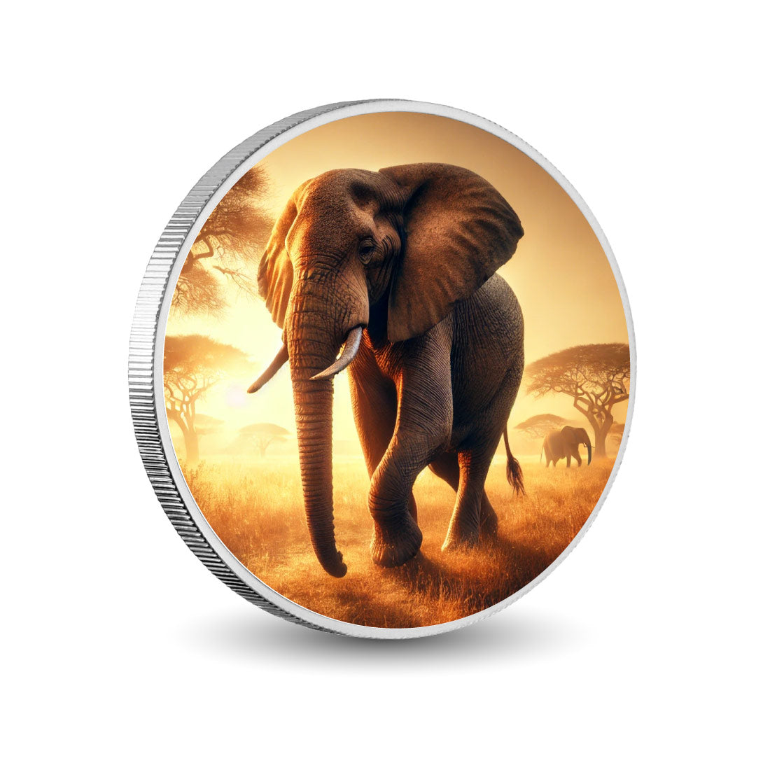 Golden Stroll: Elephants of the Savannah Coloured Coin