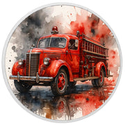 Pièce de monnaie de 1 oz en argent fin coloré « Flambée de gloire : camion de pompiers vintage »