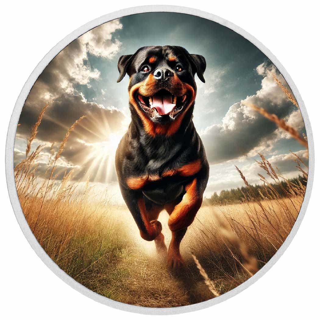 Énergie sans limites : la course du rottweiler vers la liberté, pièce de 1oz