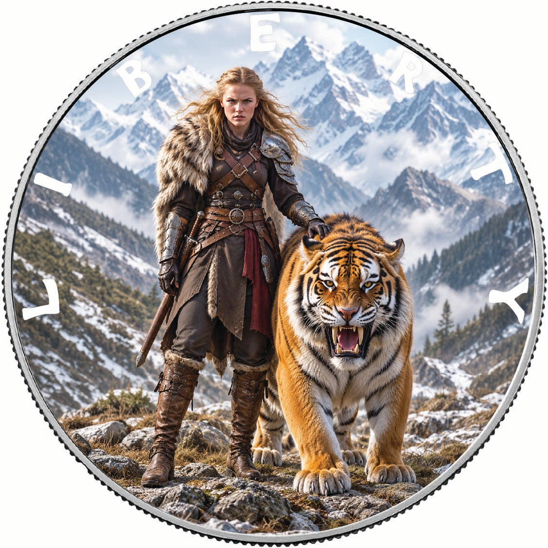 Queen of the Tiger Peaks 1oz .999 Fine Silver Coin – Colorized BU Finish