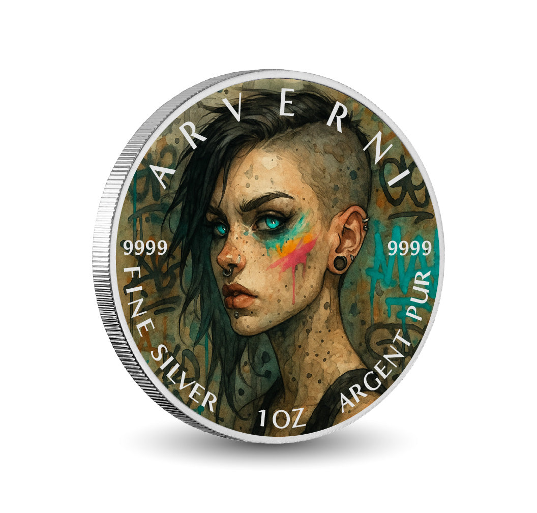 Neon Reign The Graffiti Phantom 1oz Fine Silver Coloured Coin