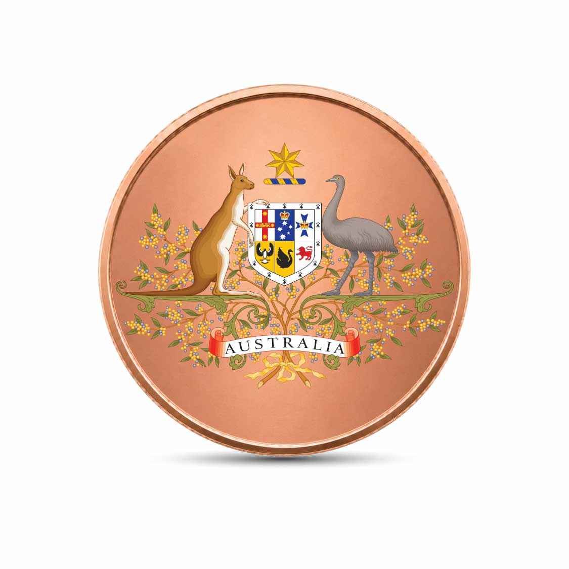 Icon of Australia: Kookaburra Copper-Plated Cupronickel Medallion