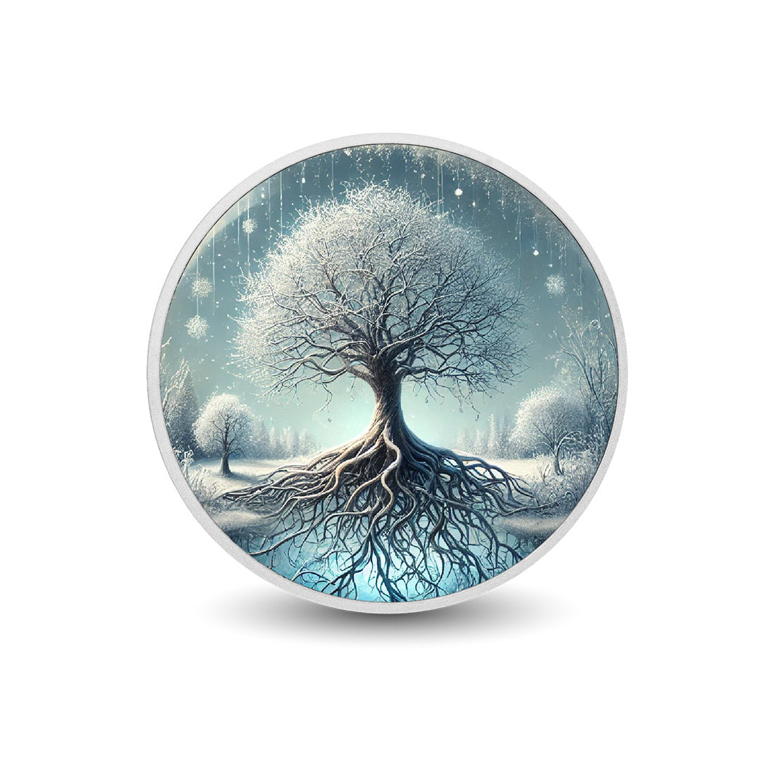 Arbre givré 1oz Pièce colorée en argent