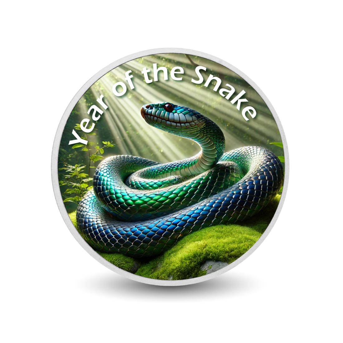 Année du Serpent - Lueur sereine de la forêt, pièce en argent de 1oz