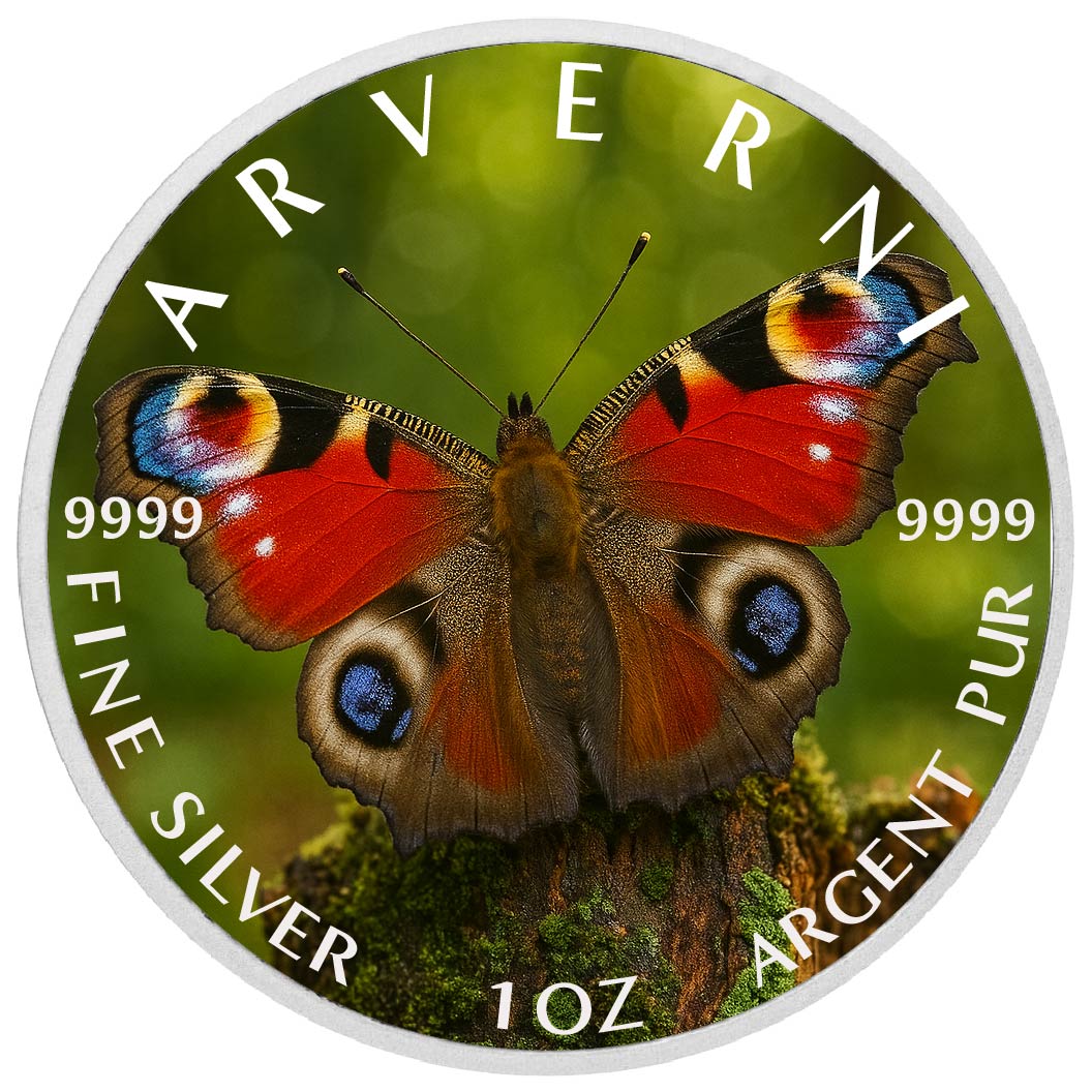 Pièce de monnaie de 1 oz en argent coloré « Les yeux de la forêt »