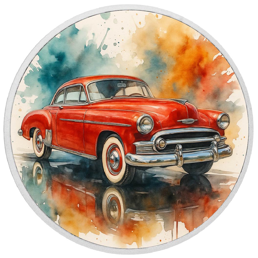 Pièce de monnaie de 1 oz en argent fin coloré « Classique cramoisi : une flambée vintage »