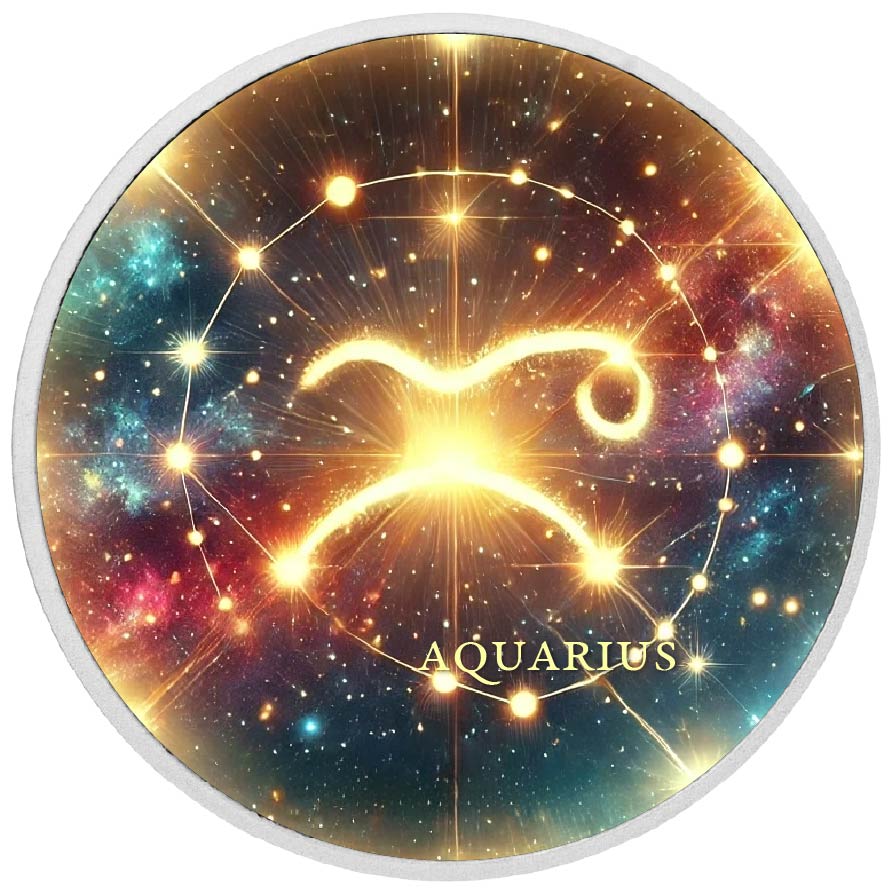 Zodiac Signs - Aquarius 1oz Silver Coloured Coin