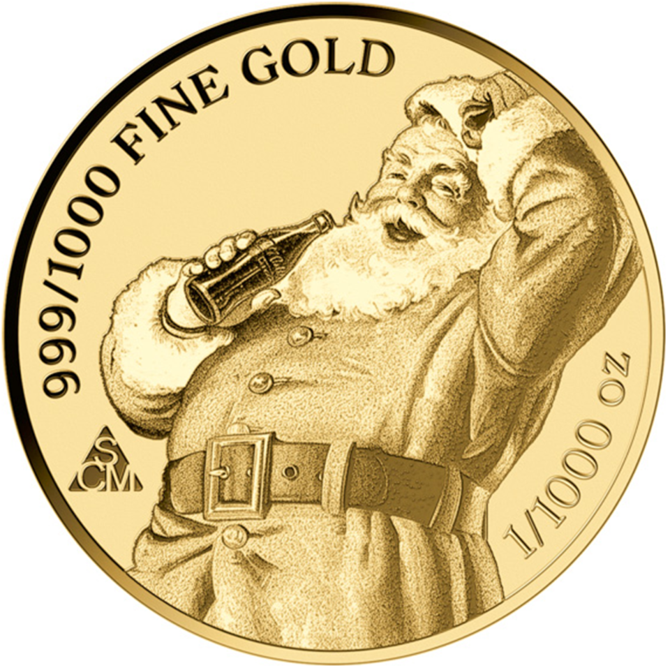 Coca-Cola Truck 999 Fine Gold 1/1000 oz Coin in Card