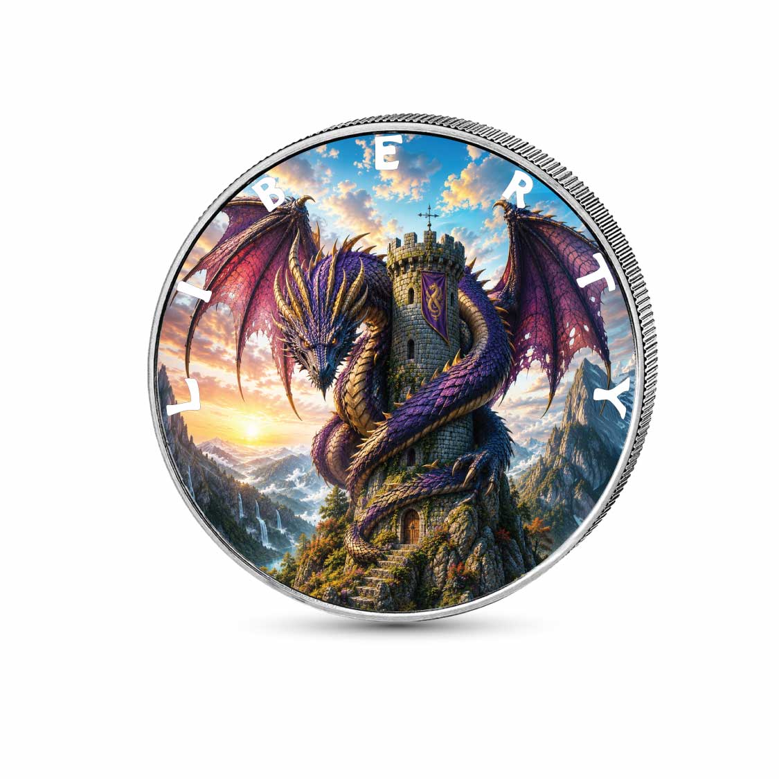 The Watcher’s Tower 1oz 999 Silver BU Colourized
