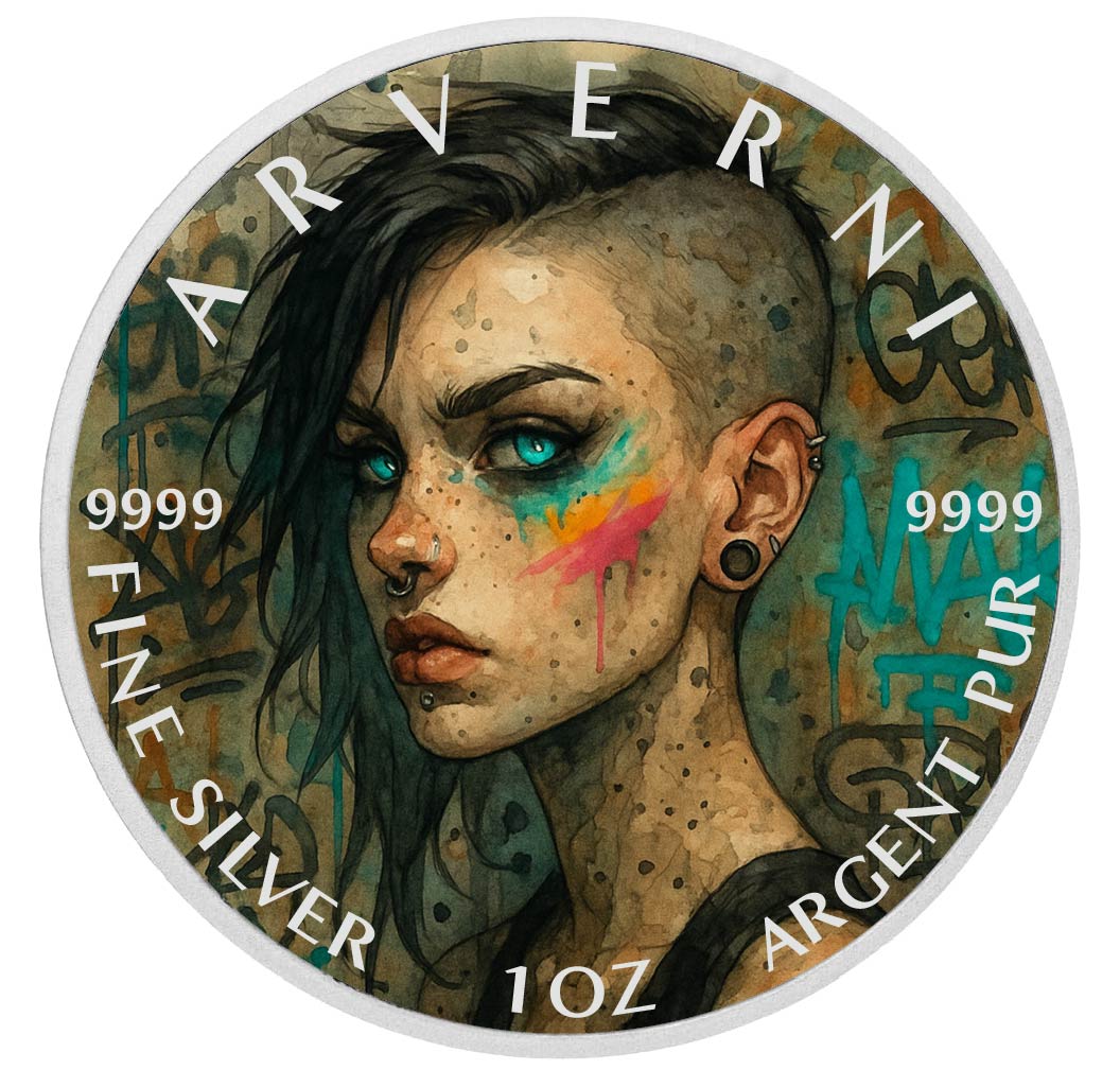 Neon Reign The Graffiti Phantom 1oz Fine Silver Coloured Coin