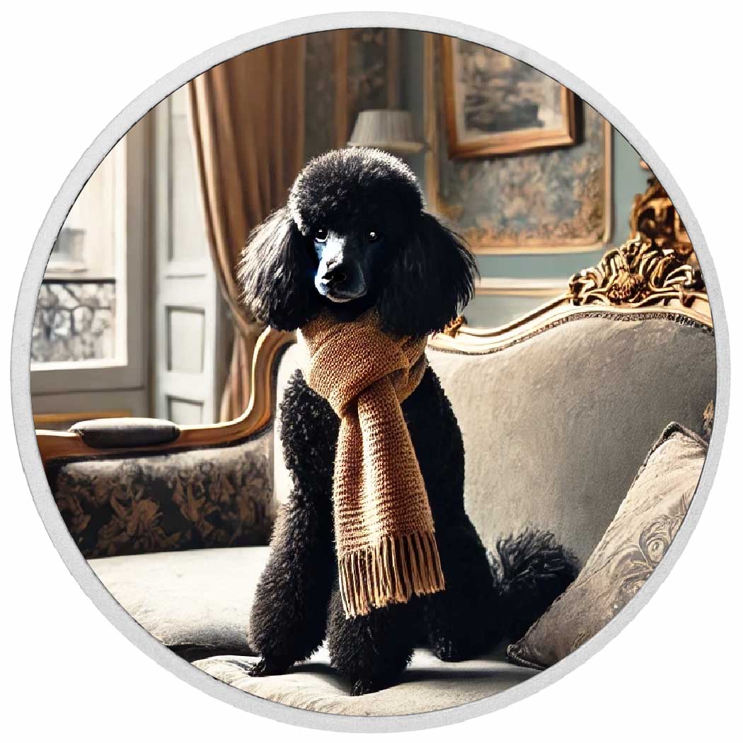 Élégant et distingué : le caniche dans la splendeur parisienne, pièce de 1oz