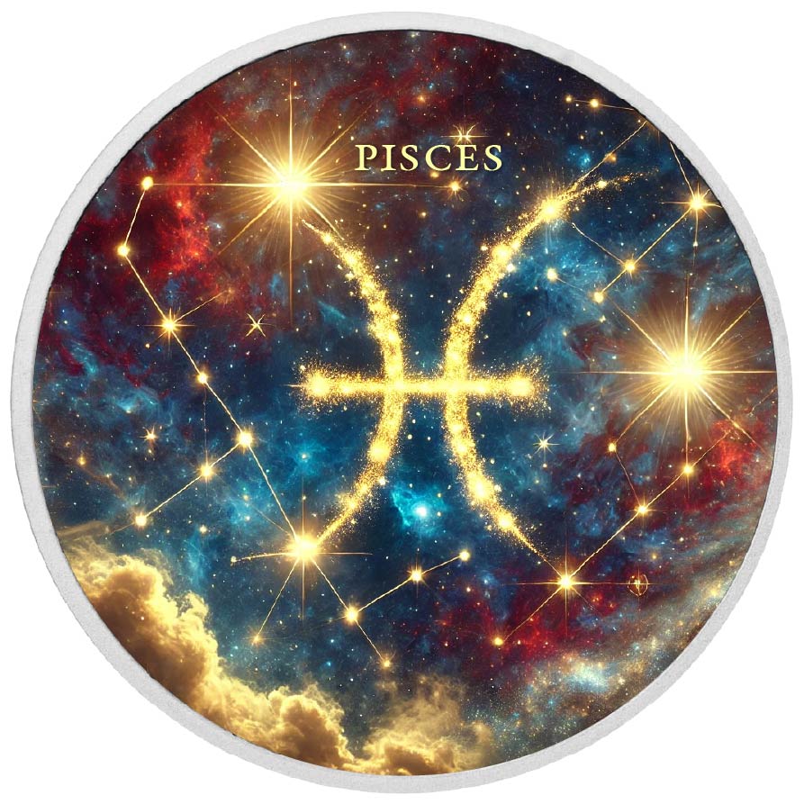 Zodiac Signs - Pisces 1oz Silver Coloured Coin