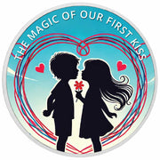 La magie du premier baiser : pris dans les liens de l’amour, pièce colorée en argent de 1oz