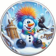 Frosty en couleurs éclatantes Pièce colorée en argent fin de 1 oz