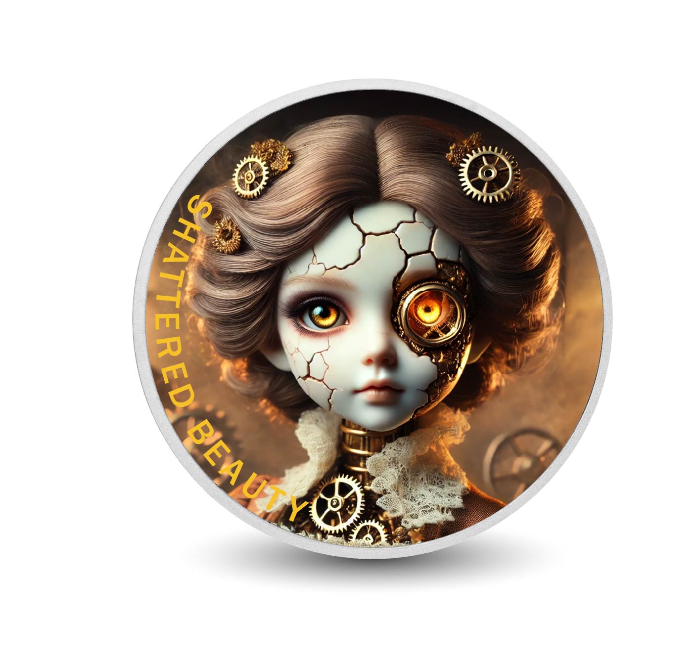 Beauté brisée : cœur mécanique Argent coloré 1oz