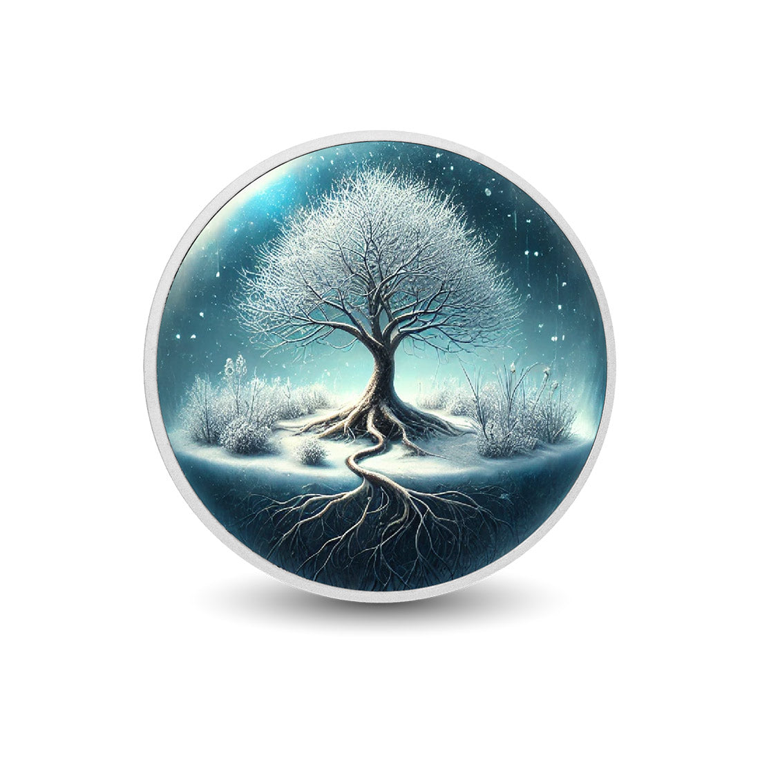 Arbre hivernal 1oz Pièce colorée en argent