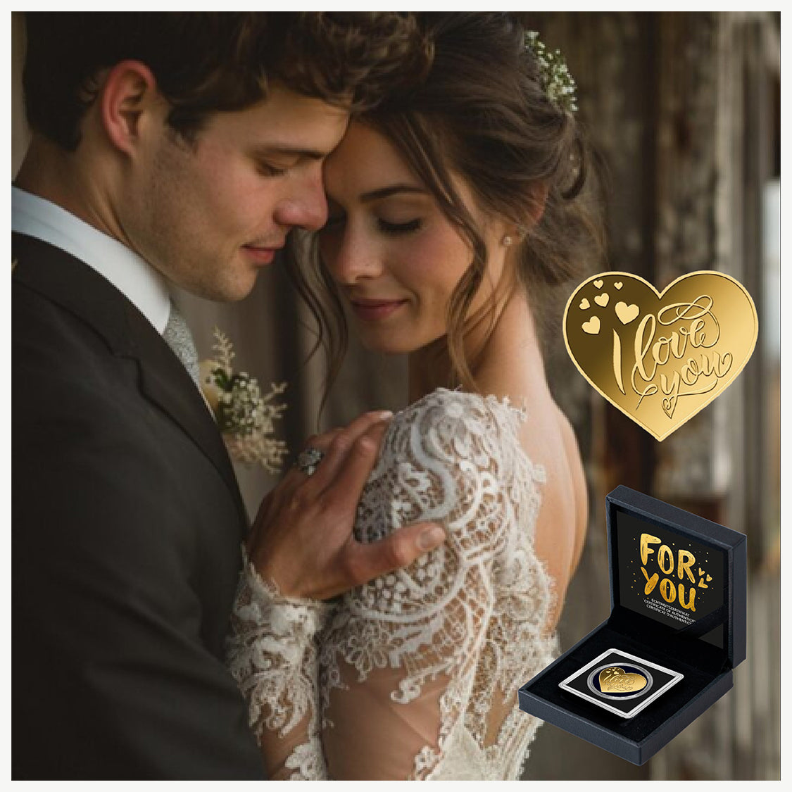 Ti amo Moneta in oro fino 999 da 1/1000 oz in confezione