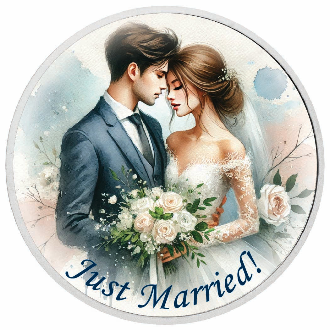Jeunes mariés - Instant d’amour pur, pièce en argent de 1oz