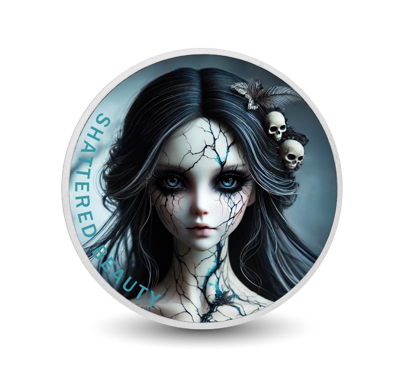 Beauté brisée : veines hivernales Argent coloré 1oz