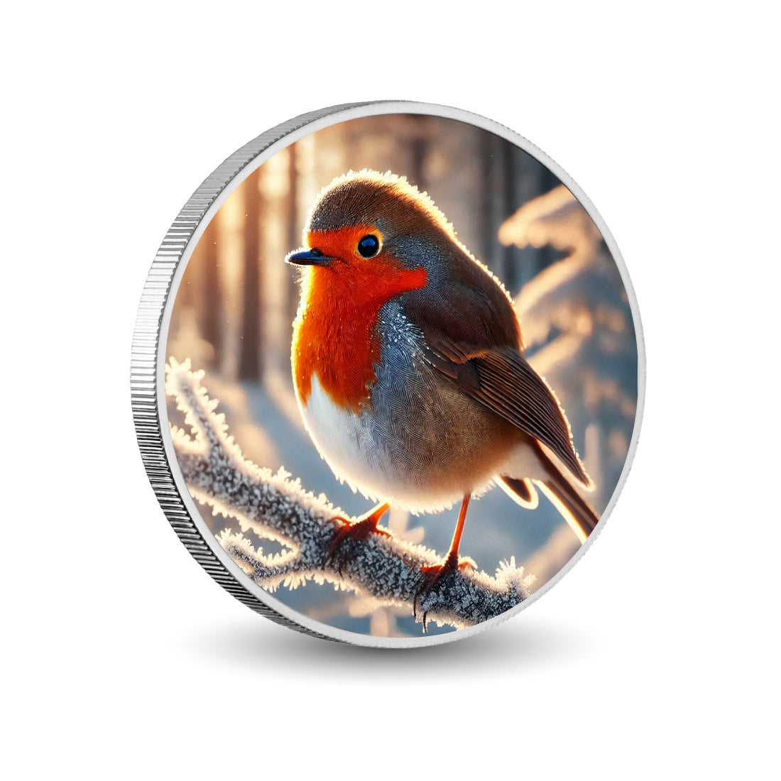 Winter's Flame: A Robin's Glow 1oz Silver
