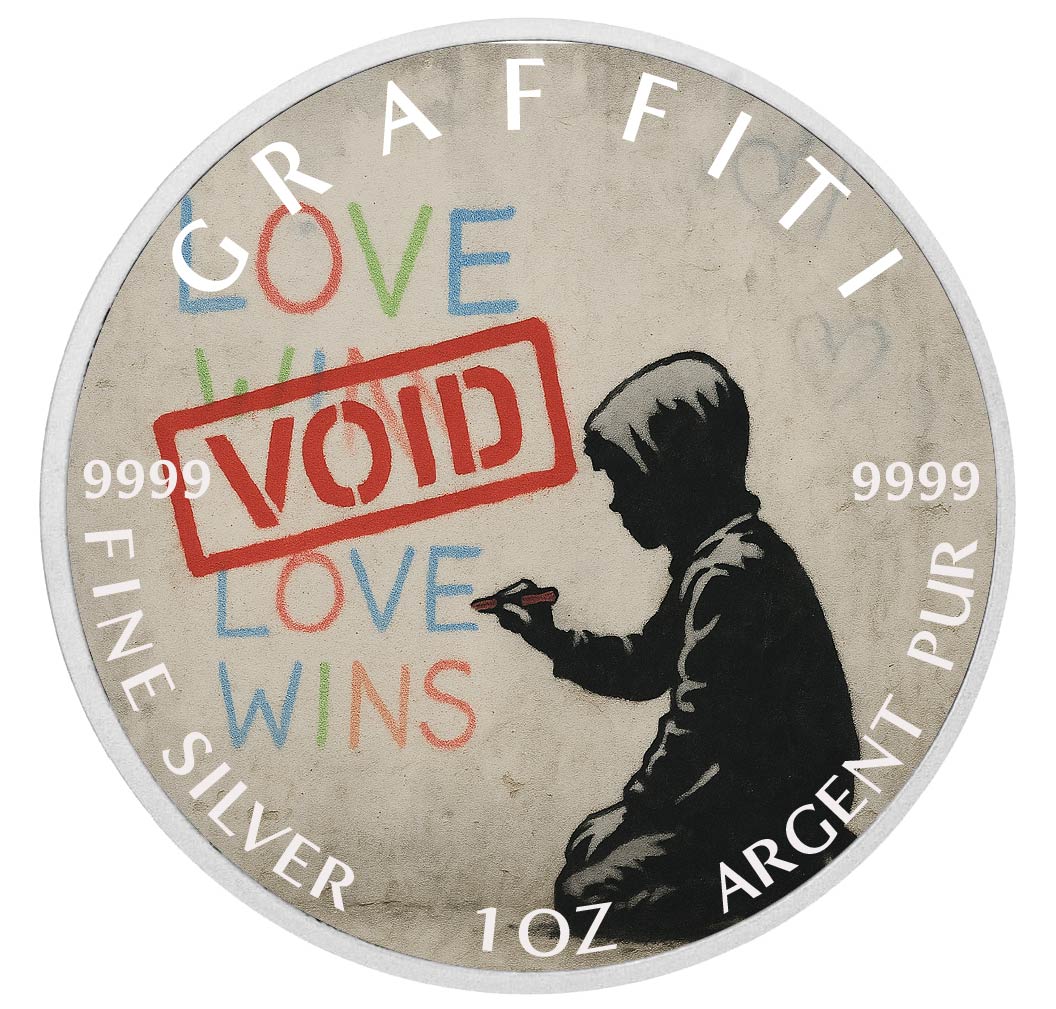 Pièce de monnaie de 1 oz en argent fin coloré « Vide amoureux : l’effacement de l’espoir »