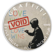 Pièce de monnaie de 1 oz en argent fin coloré « Vide amoureux : l’effacement de l’espoir »