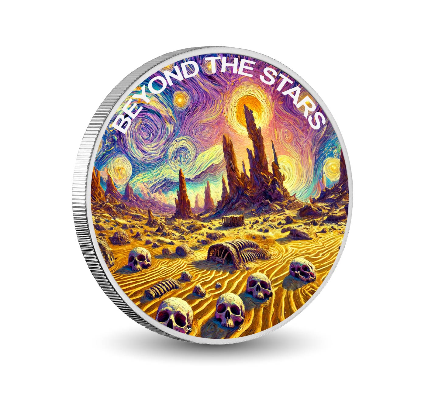 Échos d’un monde oublié au-delà des étoiles, pièce de 1 oz d’argent