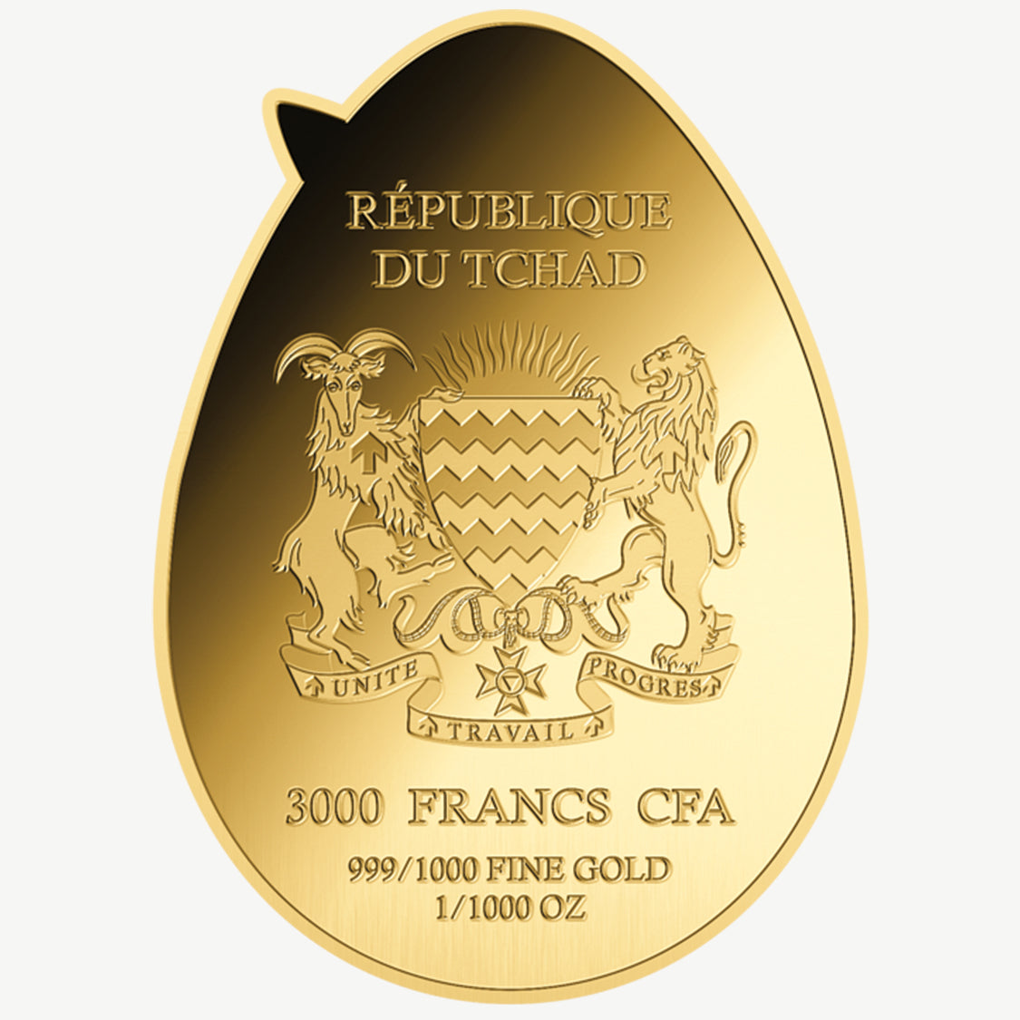 Uovo di Pasqua Moneta in oro fino 999 da 1/1000 oz in confezione