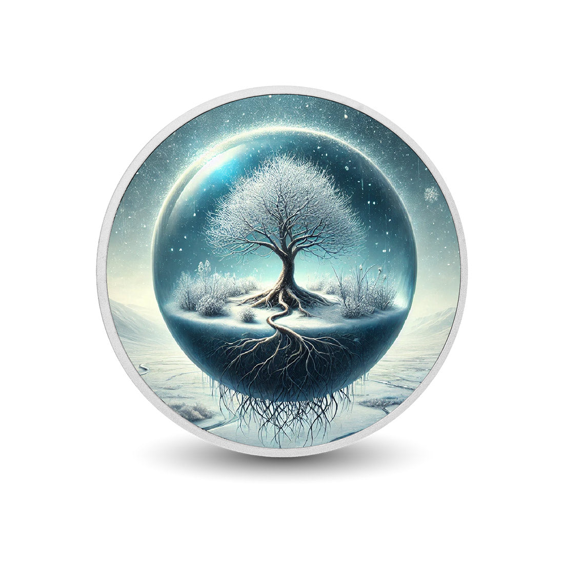 L’équilibre de l’univers - Arbre hivernal 1oz Pièce colorée en argent