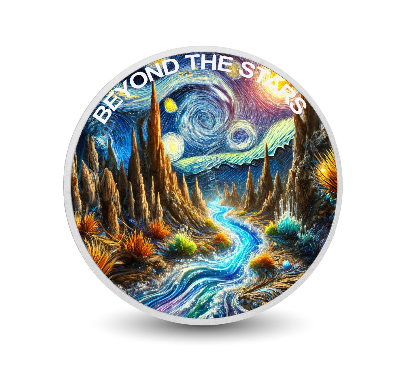 La rivière céleste au-delà des étoiles Pièce en argent 1oz