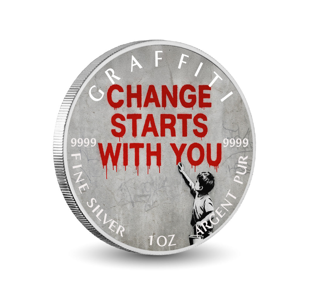 Break the Silence Change Starts With You 1oz Fine Silver Coloured Coin
