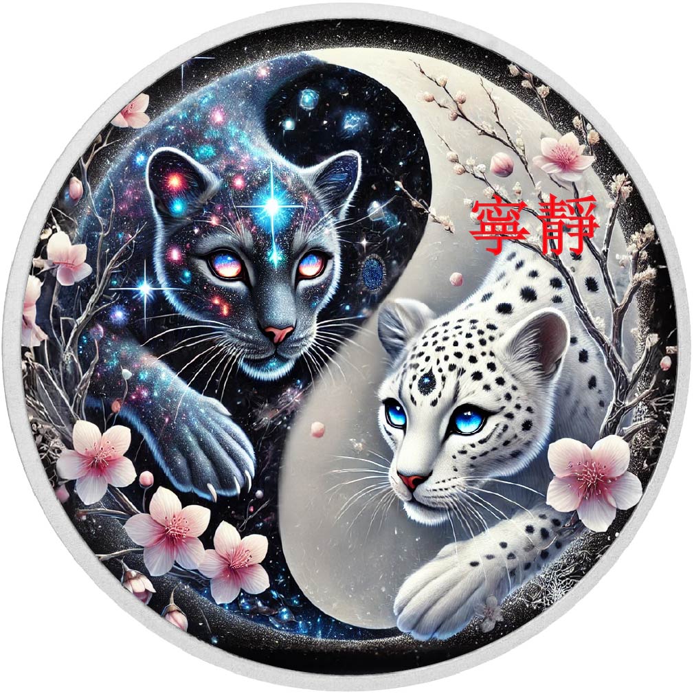 Murmures du cosmos : l’histoire de deux âmes 1oz Argent coloré