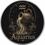 Aquarius: Cosmic Visionary 1 oz .999 Fine Silver Coin – Colorized BU Finish