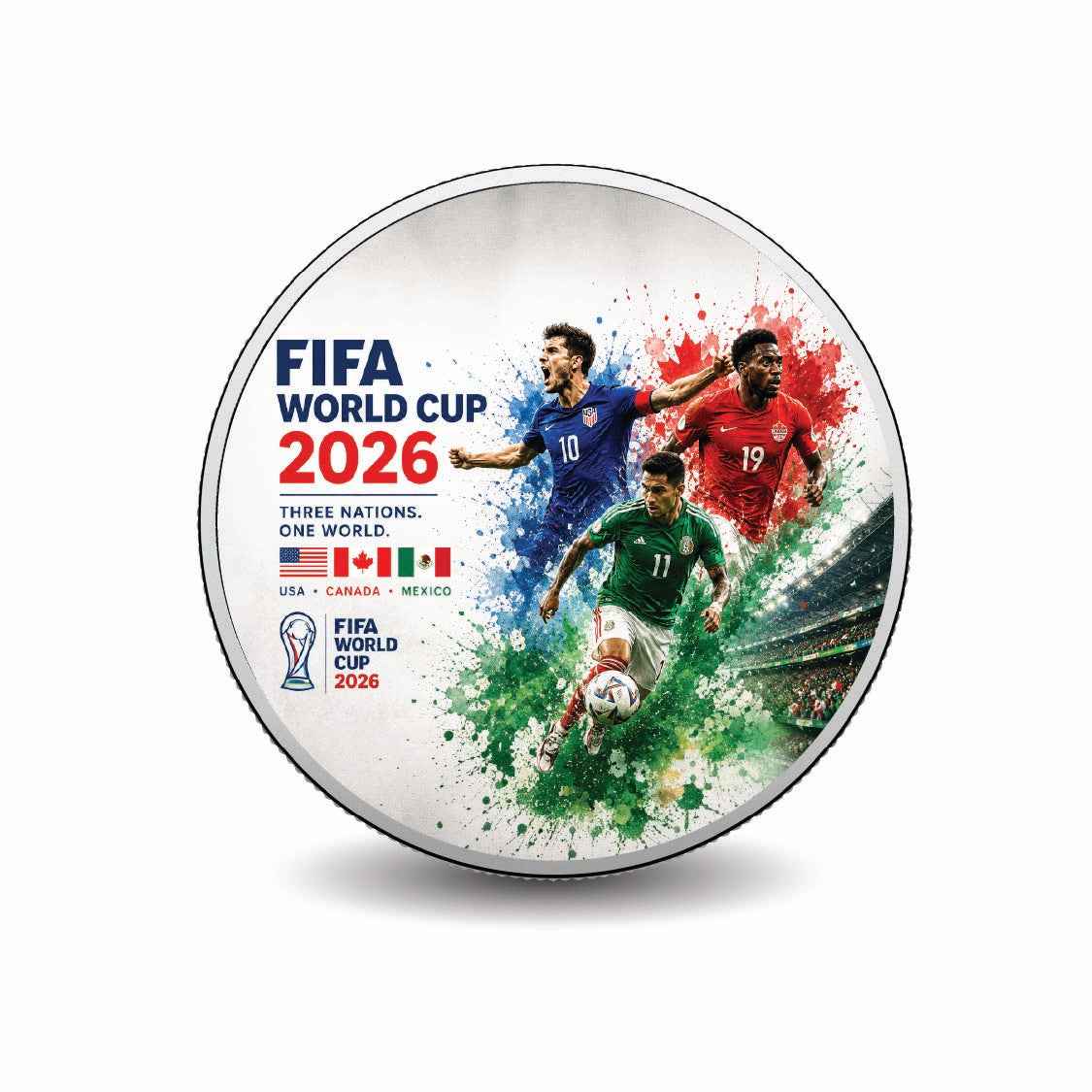 Where Legends Will Rise: FIFA World Cup 2026 1oz 999 Silver BU Colourized