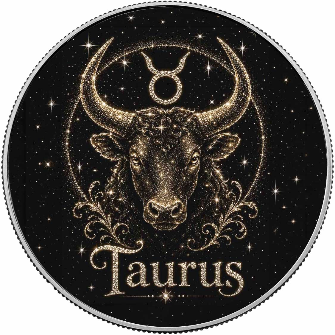 Taurus: Grounded Strength 1 oz .999 Fine Silver Coin – Colorized BU Finish