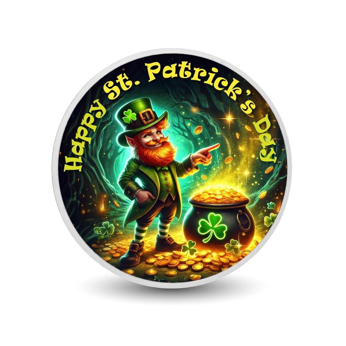 Leprechaun's Treasure in the Enchanted Forest 1oz Coloured Coin