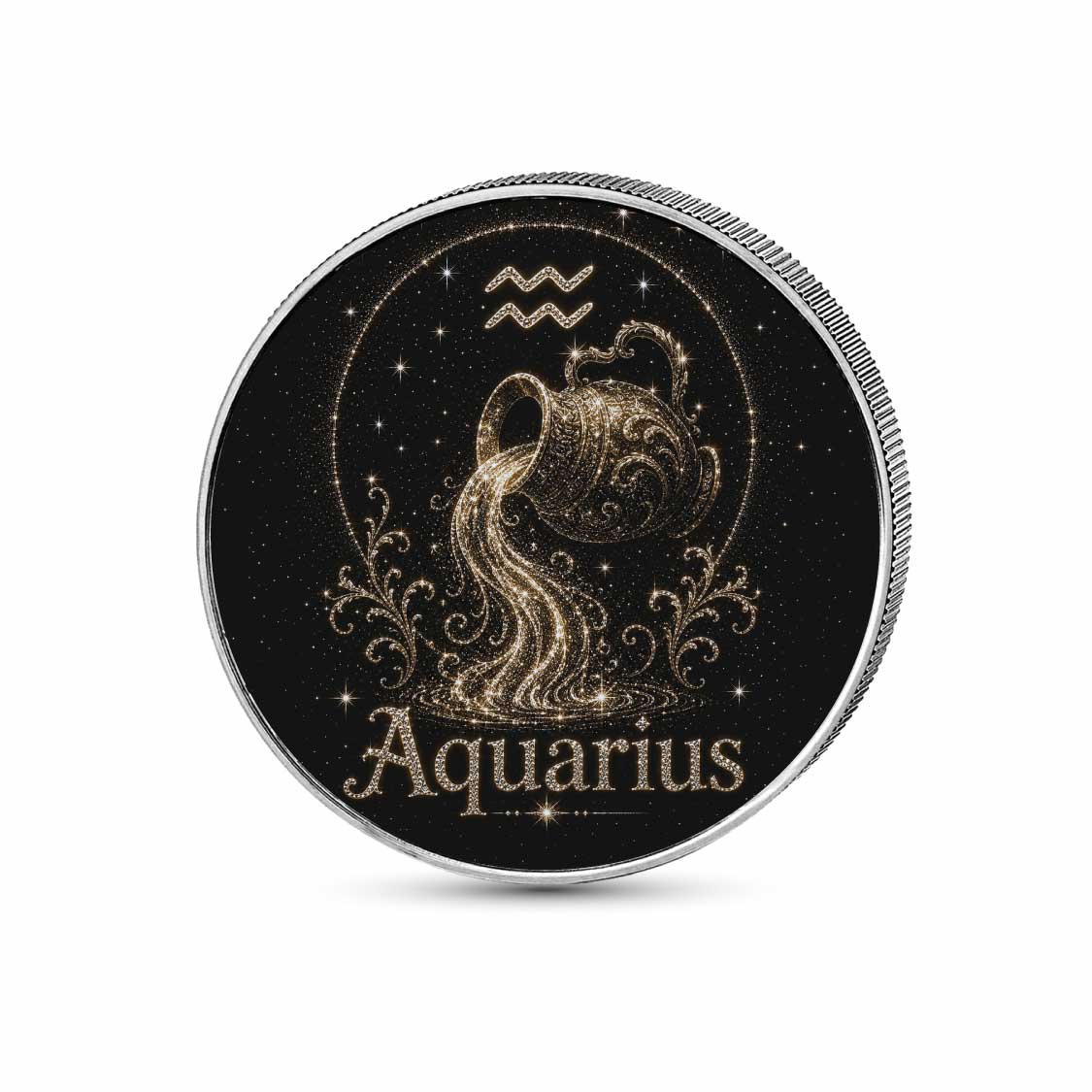 Aquarius: Cosmic Visionary 1 oz .999 Fine Silver Coin – Colorized BU Finish
