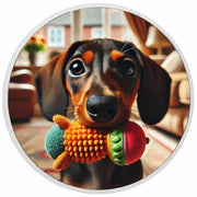 Le trésor du chiot 1oz Pièce colorée en argent