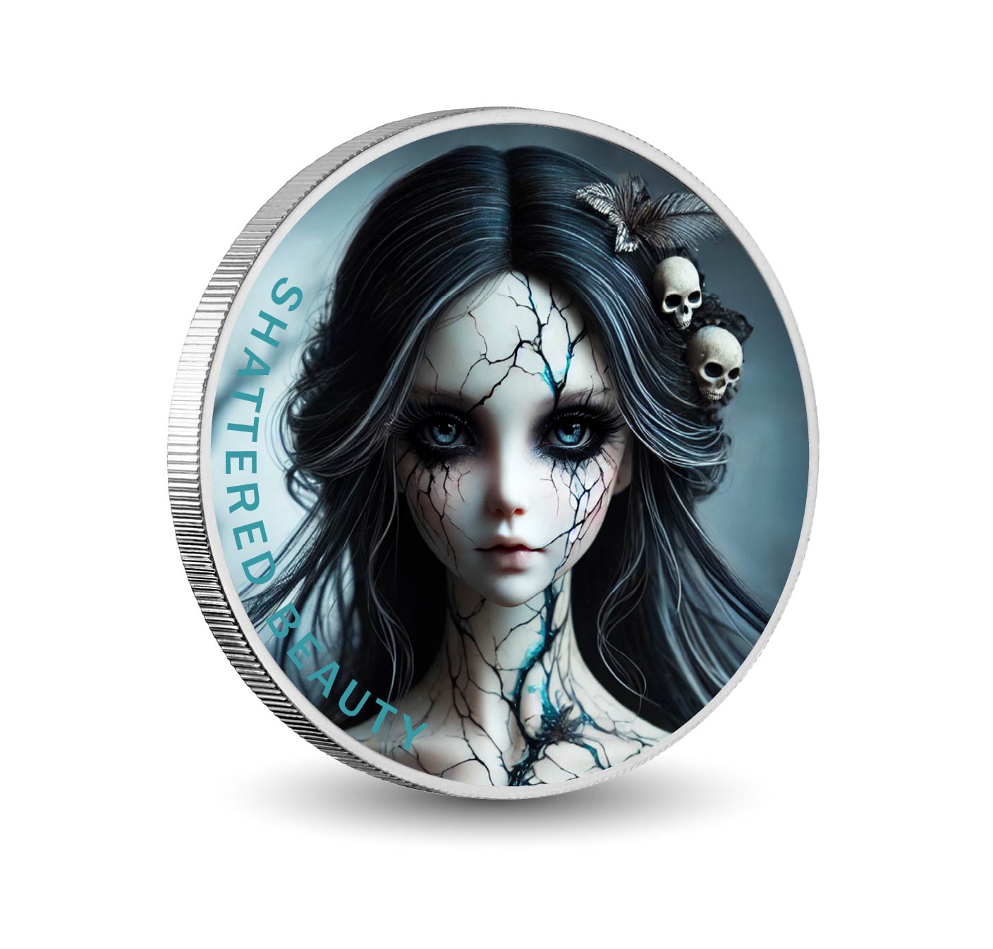 Beauté brisée : veines hivernales Argent coloré 1oz
