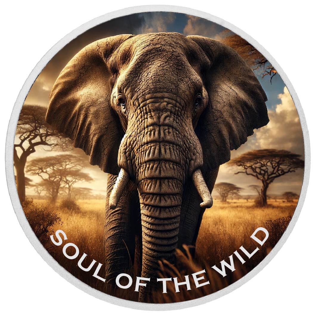 Titan de la savane : l’âme de la nature sauvage 1oz Argent coloré