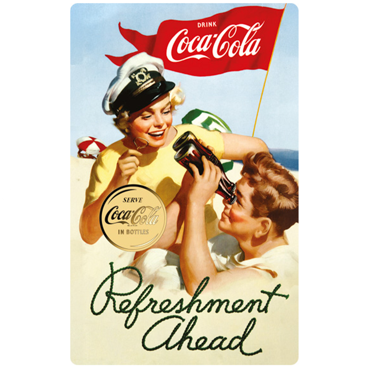 Coca-Cola Vintage Refreshment 999 Fine Gold 1/1000 oz Coin in Card