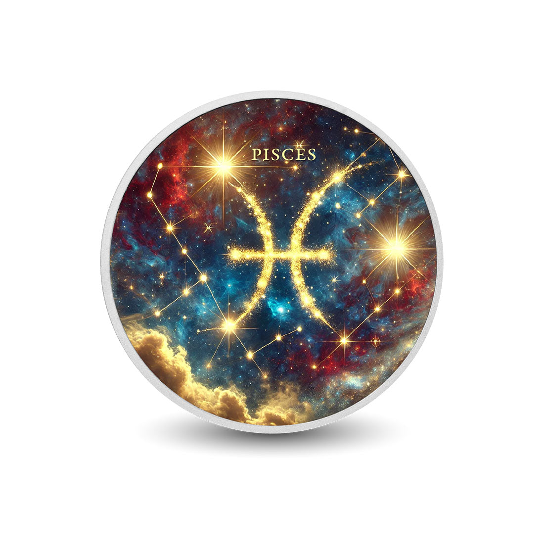 Zodiac Signs - Pisces 1oz Silver Coloured Coin