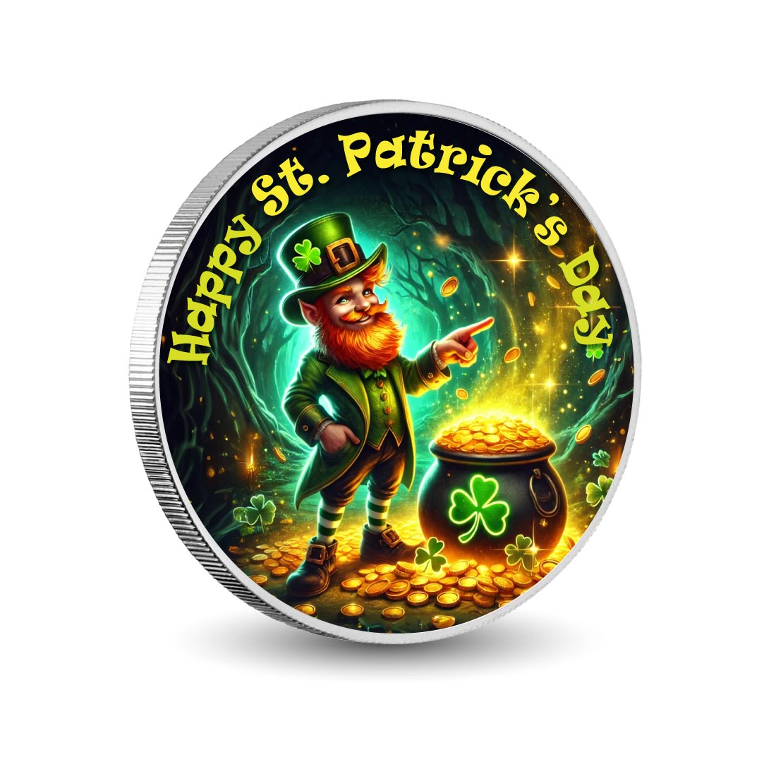 Leprechaun's Treasure in the Enchanted Forest 1oz Coloured Coin