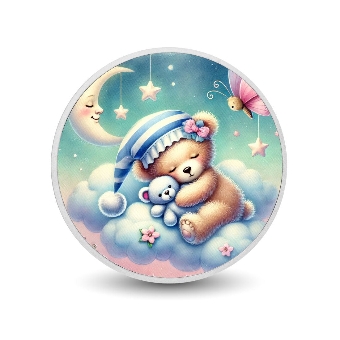 A Cuddle Full of Love - Blossom Bear's Cloudy Cuddle 1oz Silver Coloured Coin - Arverni Mint