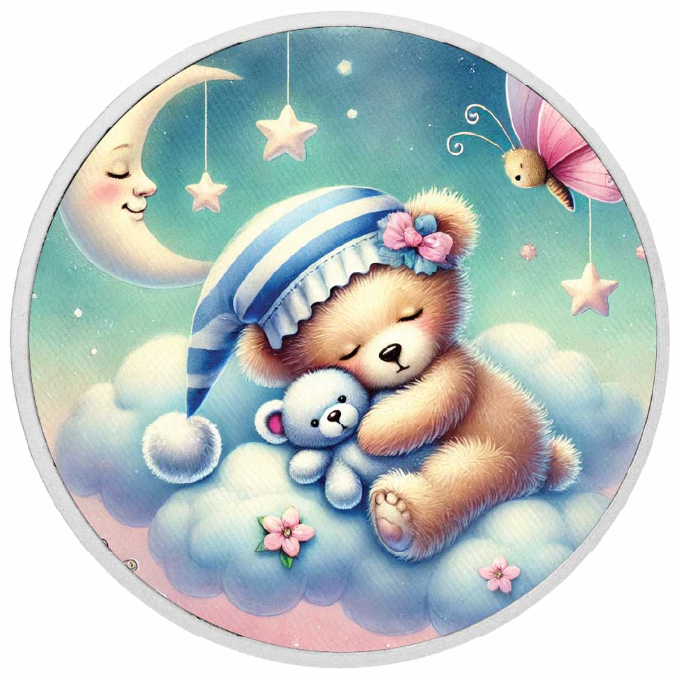 A Cuddle Full of Love - Blossom Bear's Cloudy Cuddle 1oz Silver Coloured Coin - Arverni Mint