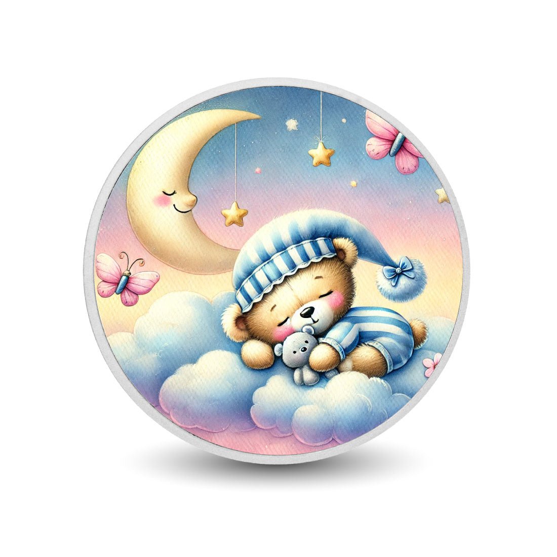 A Cuddle Full of Love - Butterfly Dreams and Moonlit Cuddles 1oz Silver Coloured Coin - Arverni Mint