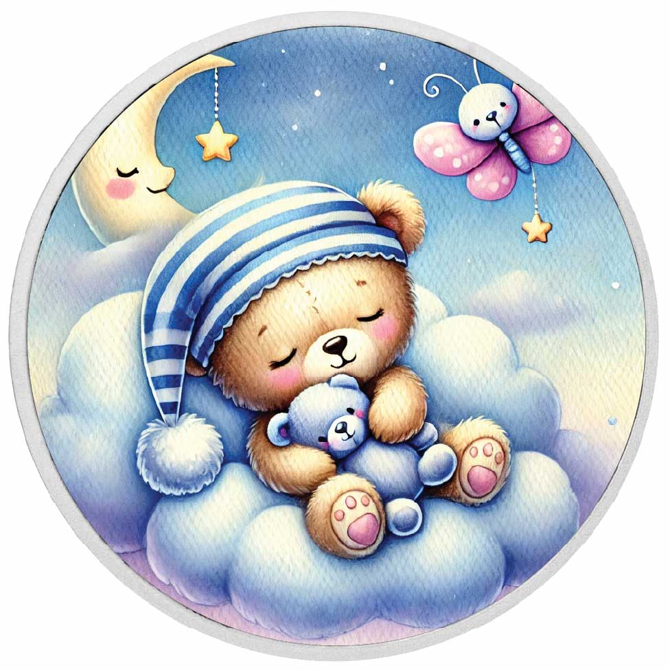 A Cuddle Full of Love - Cuddle Bear's Dreamy Night 1oz Silver Coloured Coin - Arverni Mint