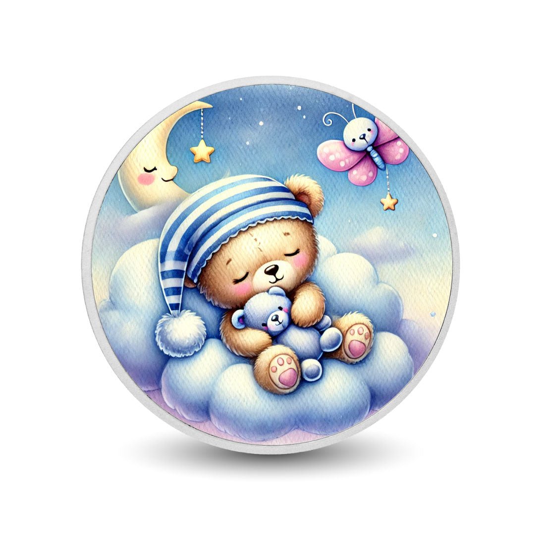 A Cuddle Full of Love - Cuddle Bear's Dreamy Night 1oz Silver Coloured Coin - Arverni Mint